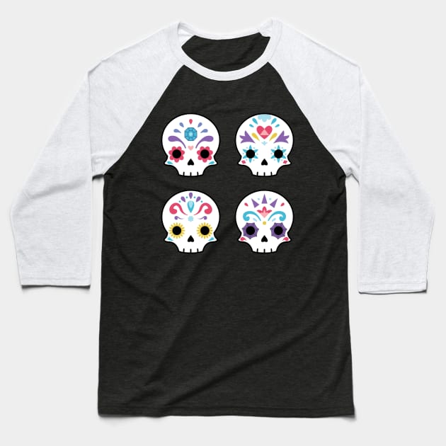 Cute sugar skulls Baseball T-Shirt by Laura_Nagel